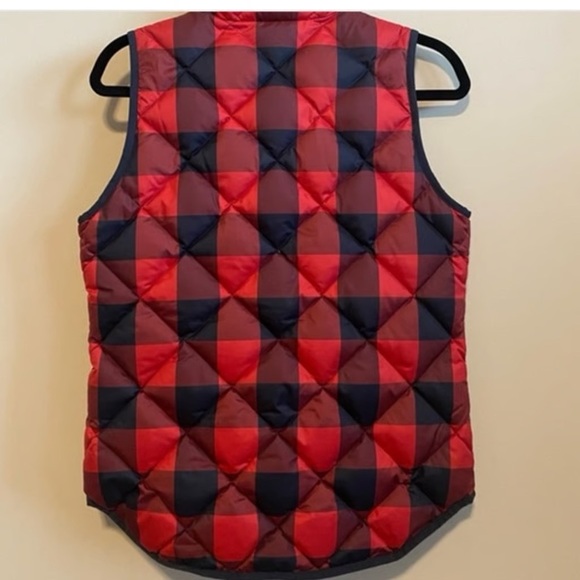 J. Crew Excursion Buffalo Check Plaid Quilted Down Puff Vest Size Large - Picture 2 of 9